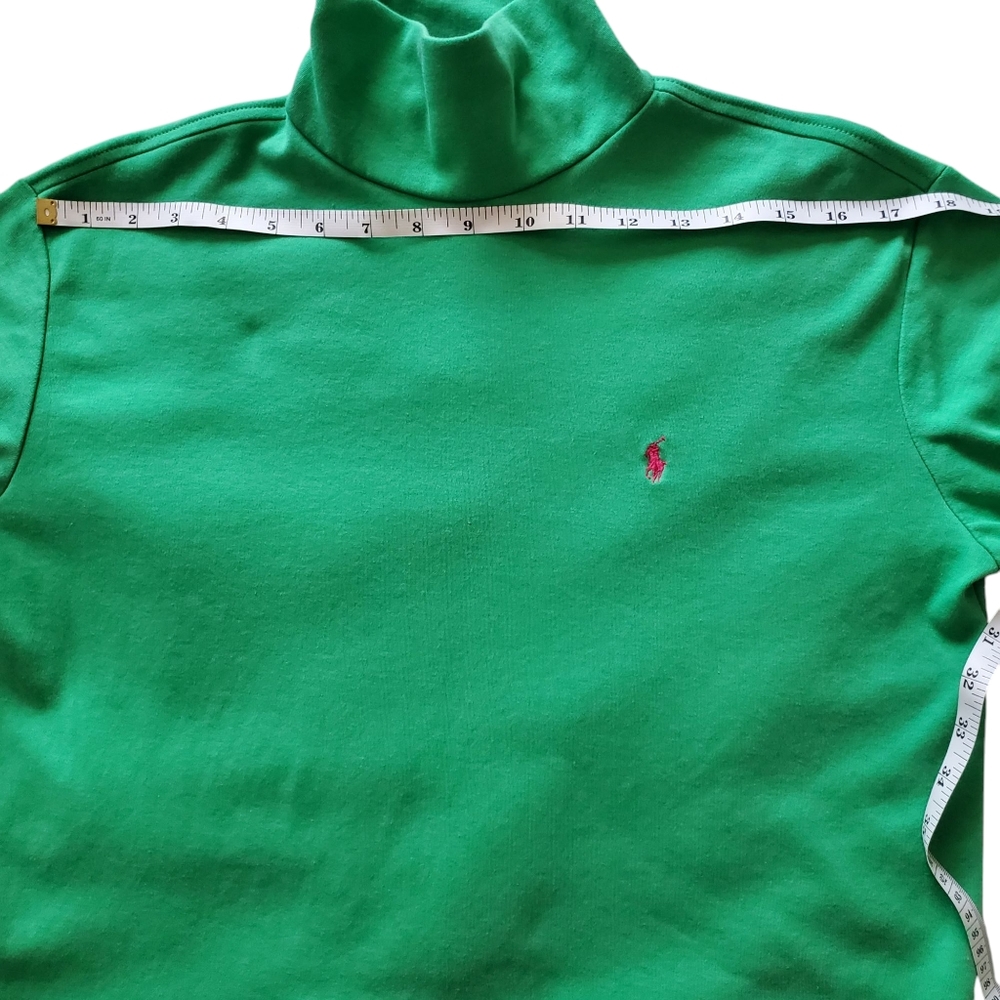 Ralph Lauren Sport Pink Pony GreenTurtleneck Longsleeve Shirt Normcore Preppy - Picture 6 of 10